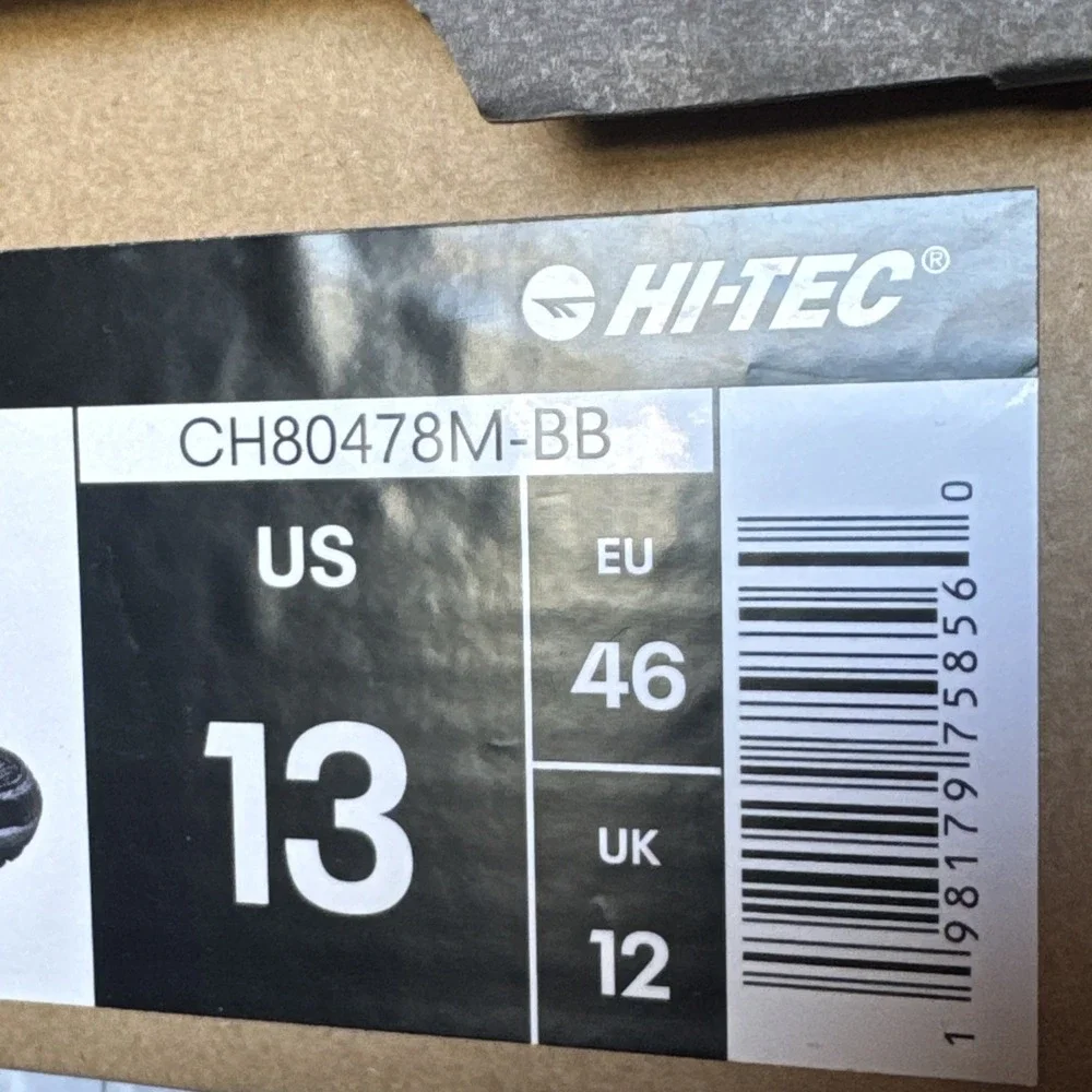 Hi-Tec Ravus Mid NWP Hiking Boot Men's Size 13 Black/Black CH80478M-BB